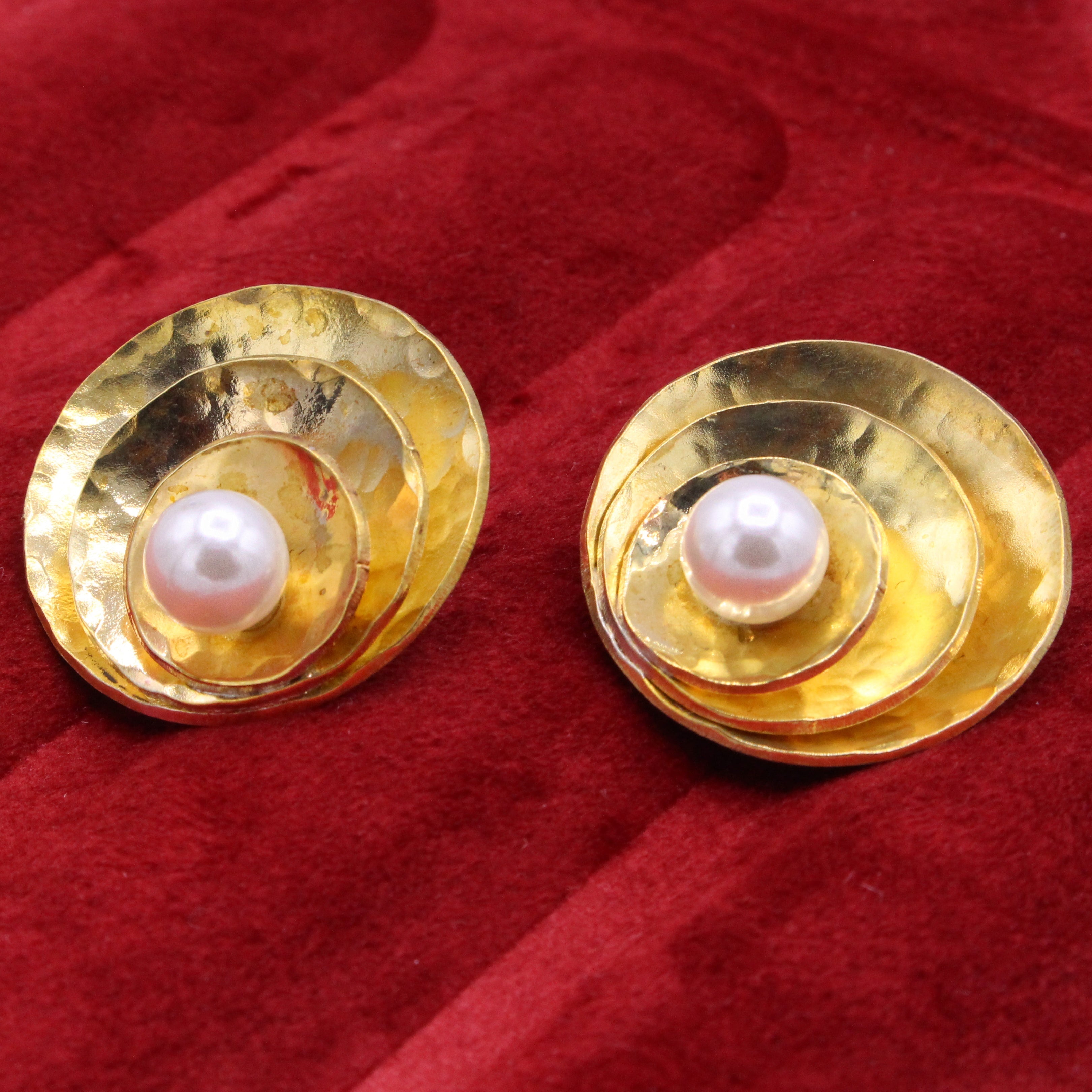 Brass & Pearl Earrings