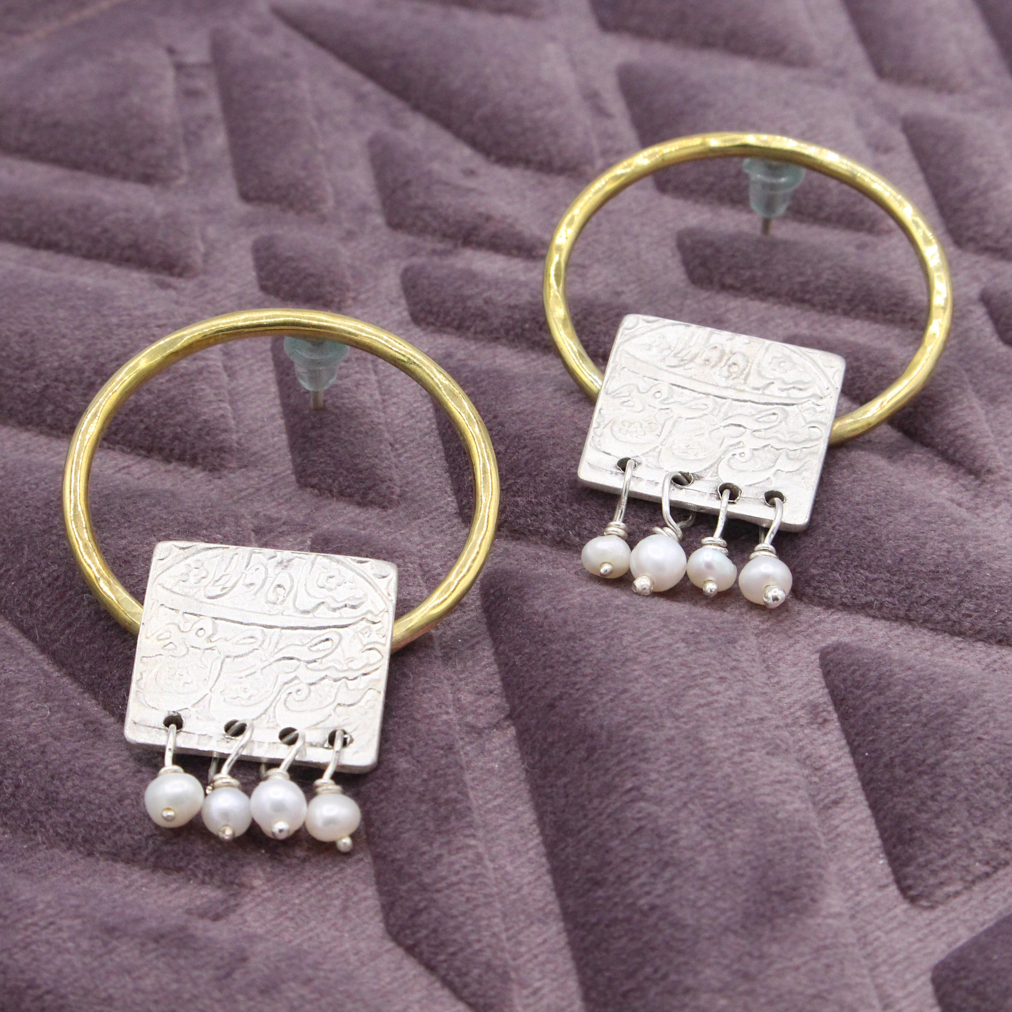 Brass & Silver Earring