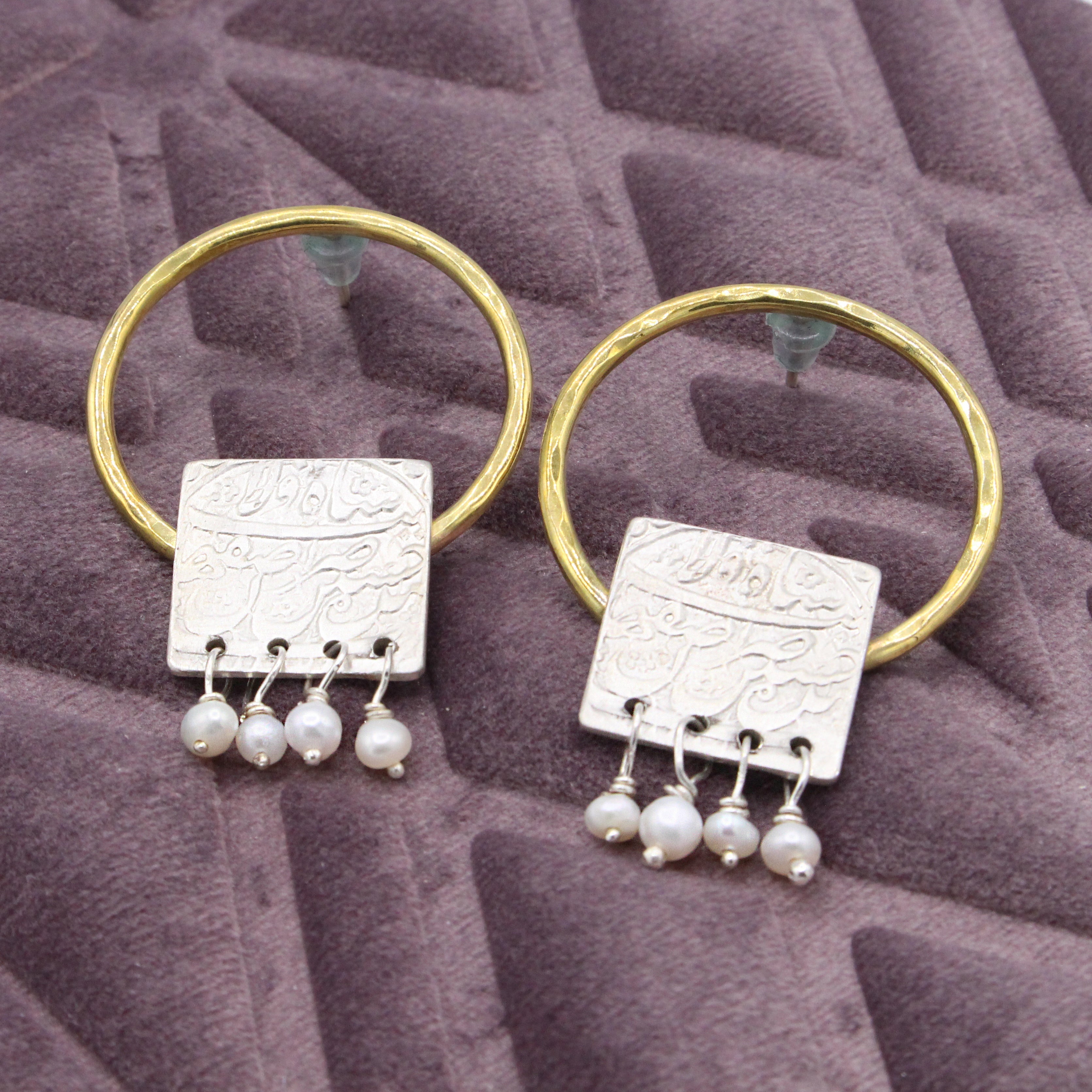 Brass & Silver Earring