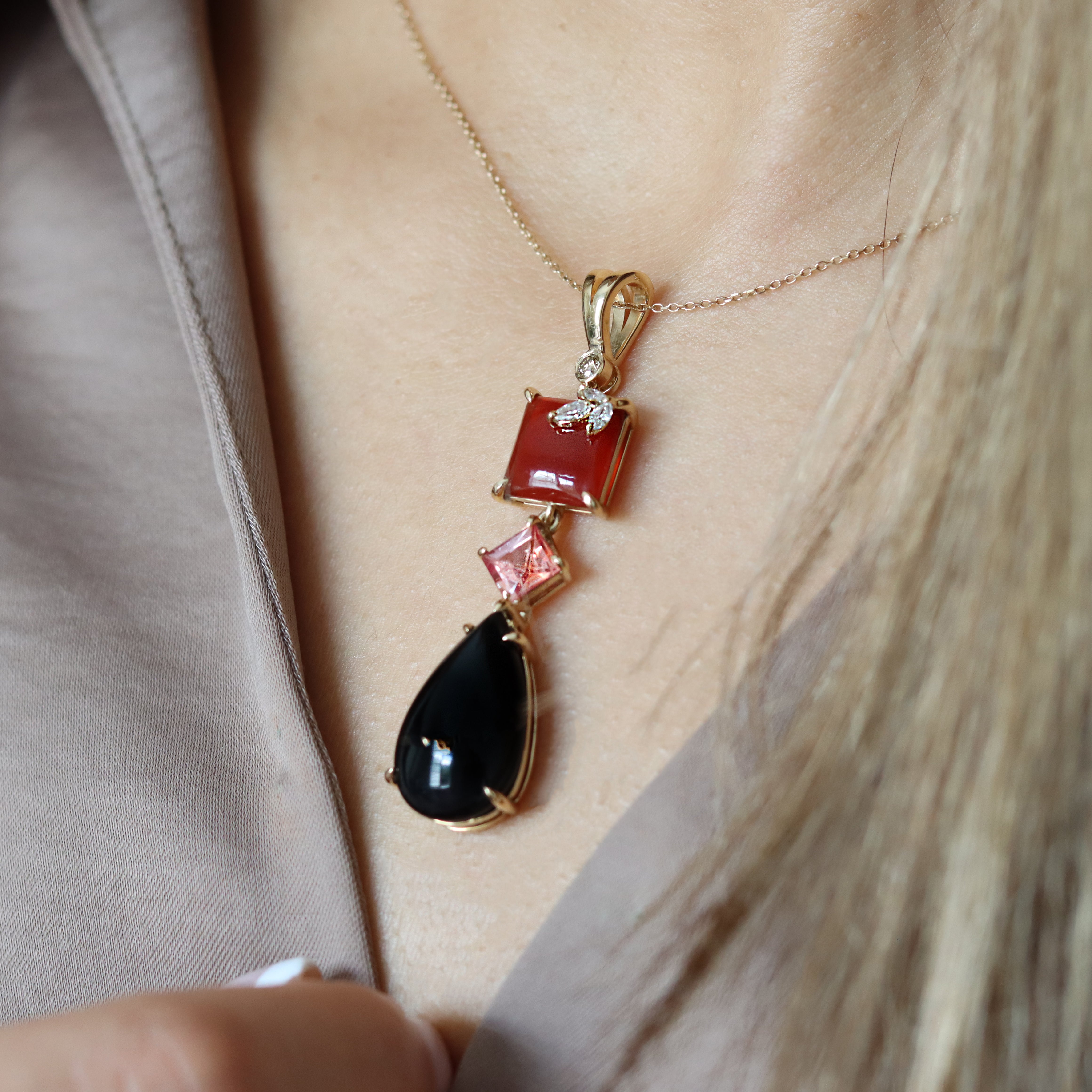 Onyx & Agate Pendant