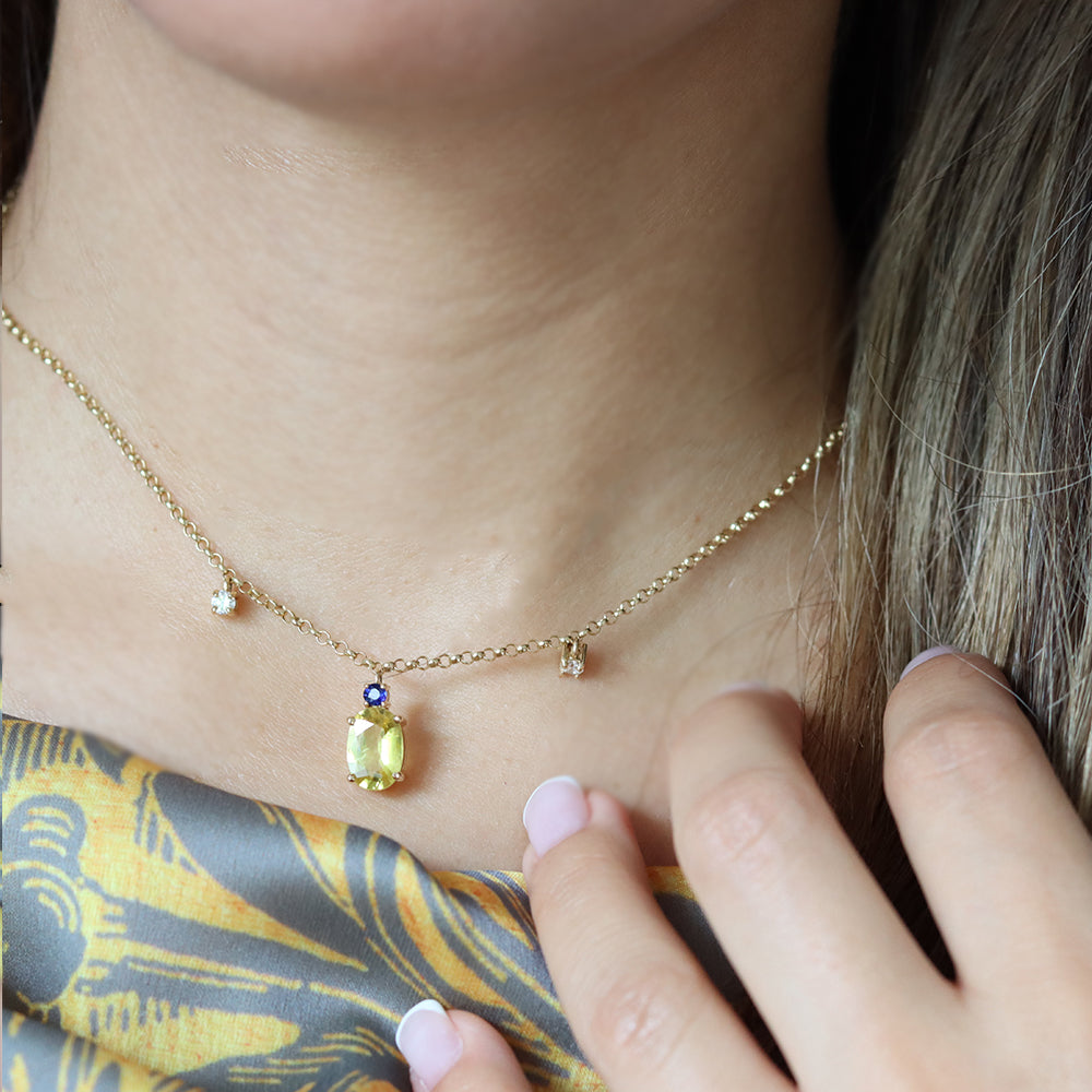 Yellow Ruby Necklace