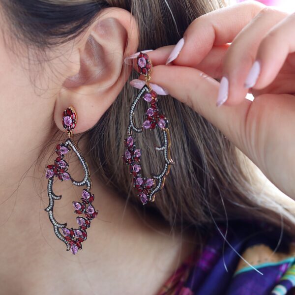 Ruby and Diamond Earing