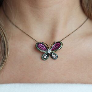 Butterfly Necklace and Brooch